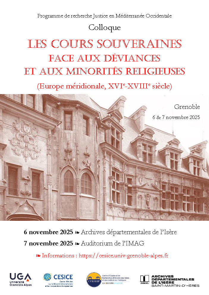 Affiche colloques Les cours souveraines
